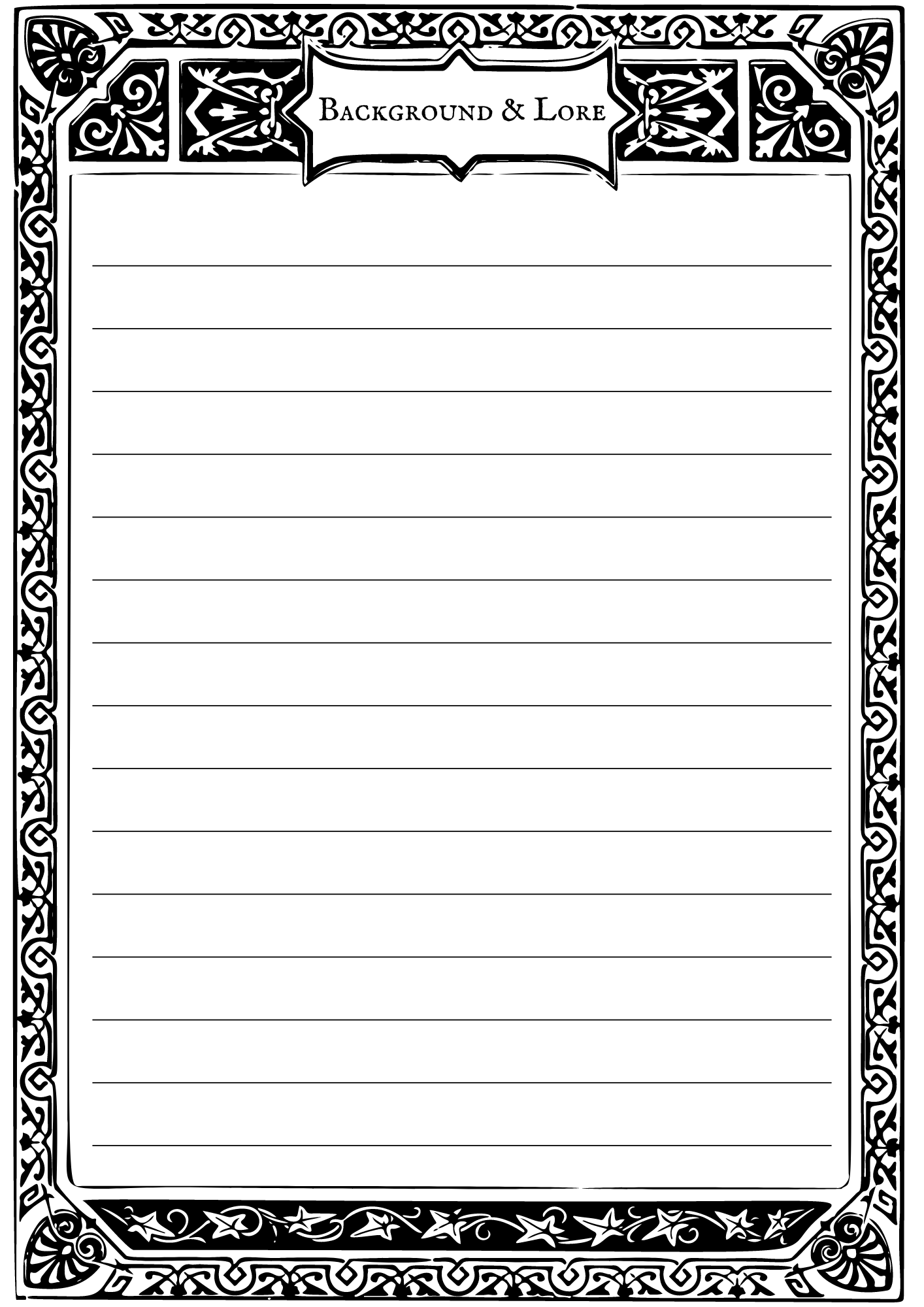 Background & Lore page